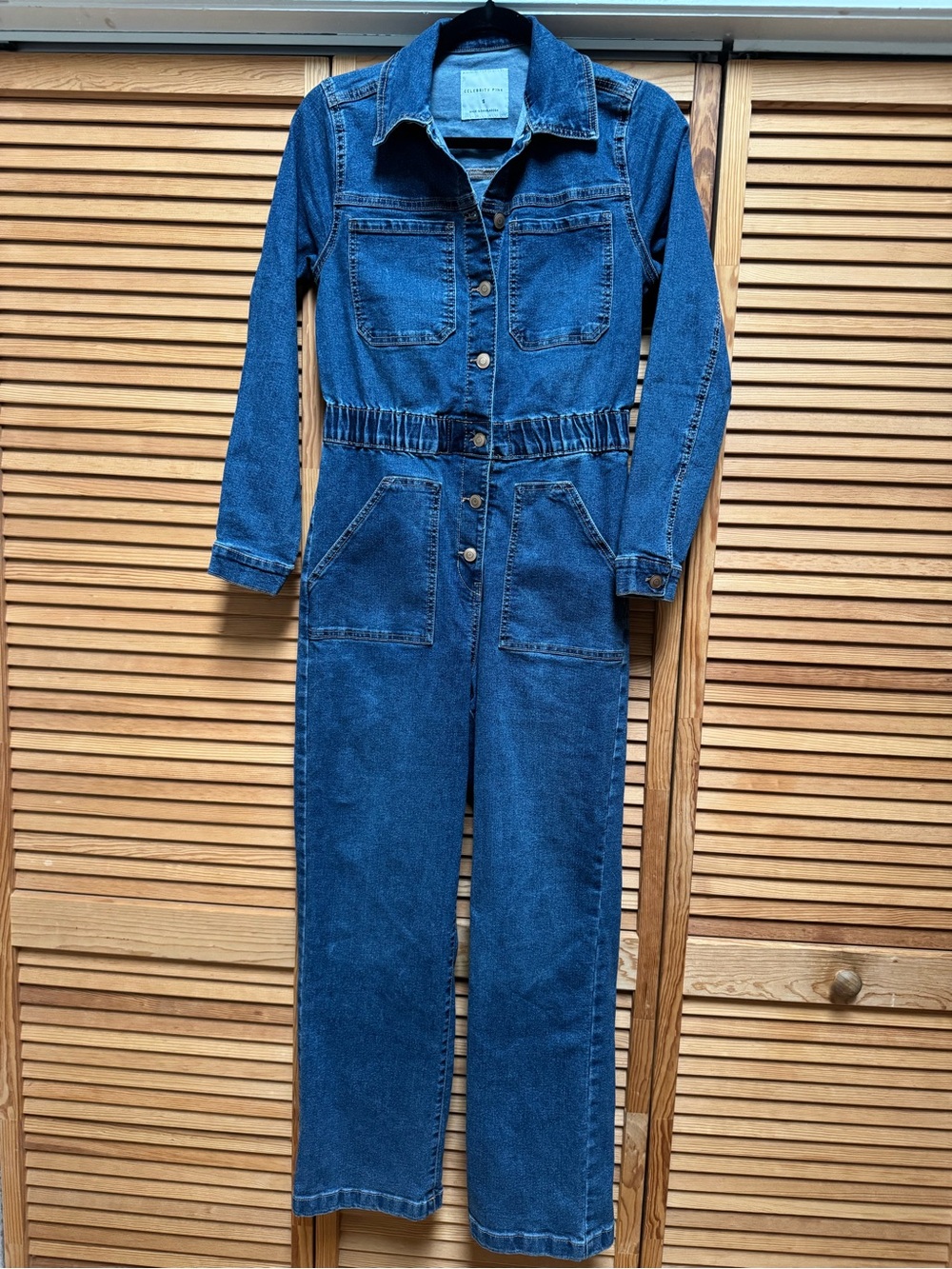 Celebrity Pink Denim Utility Jumpsuit Boiler Suit Blue Wash Size Small Gorpcore